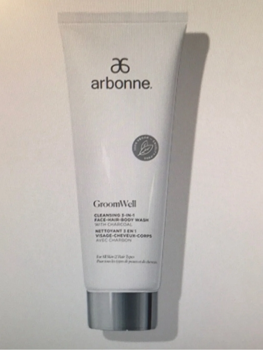 Arbonne GroomWell 3-in-1 Cleanser — White and Black Packaging